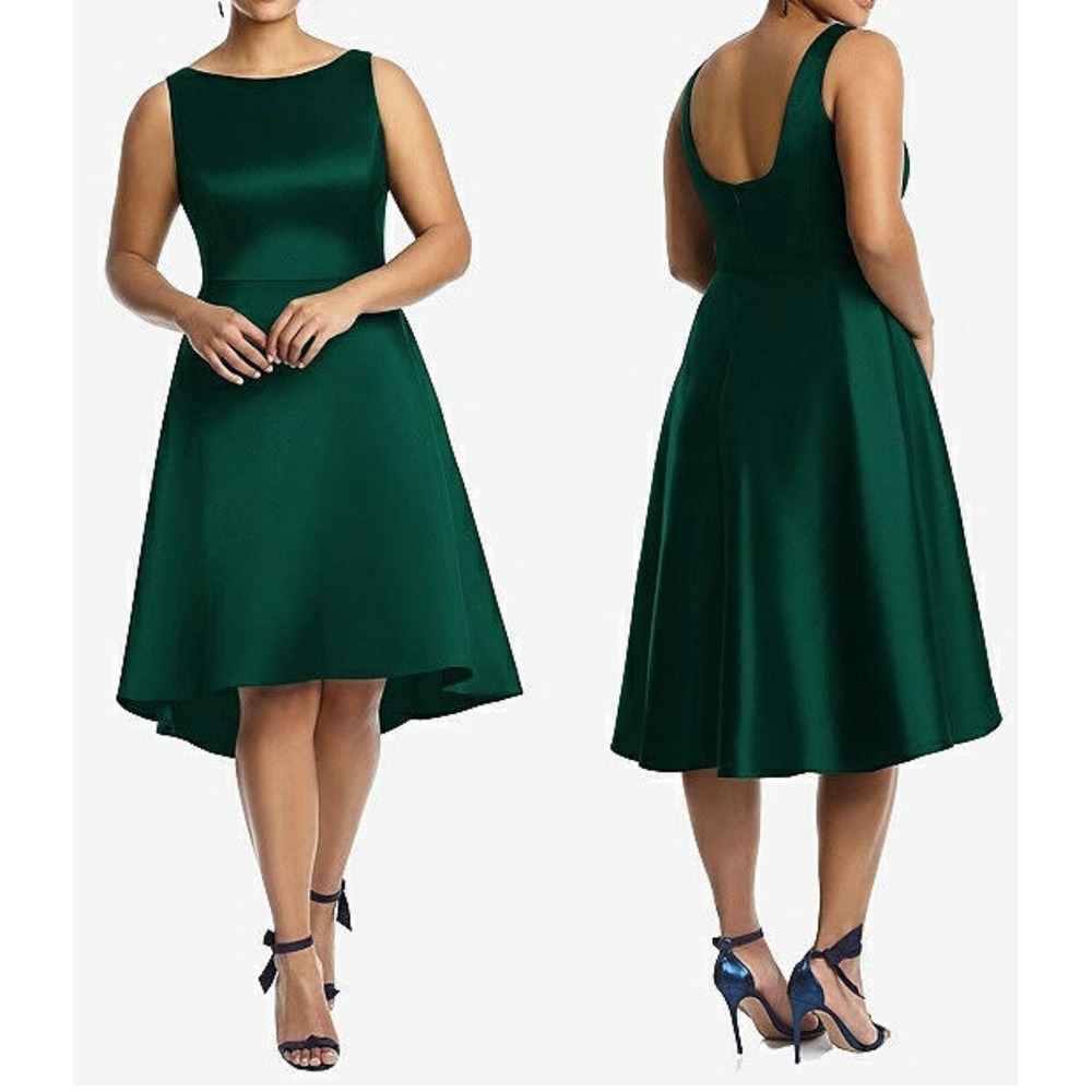 NWT Alfred Sung Size 4R HUNTER
GREEN HIGH LOW BRIDESMAID DRESS Formal